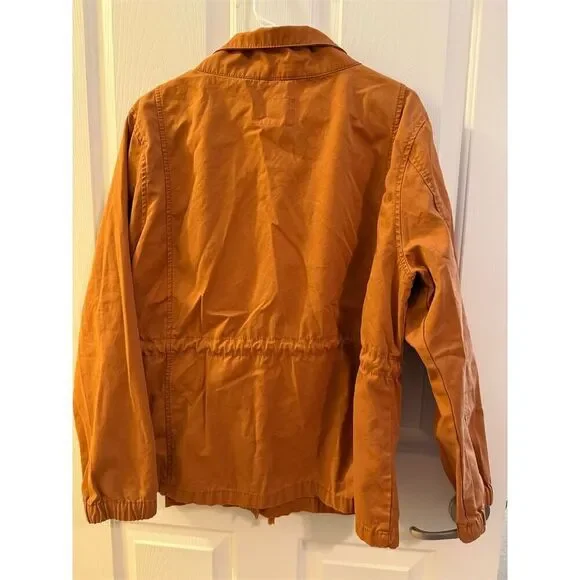 Old Navy Women's Brown Twill Field Cargo Jacket XL Mock Neck Pockets - Picture 2 of 4